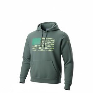 Columbia PFG Mens Fishing Fleece Hoodie Sweatshirt USA Flag Size Small
